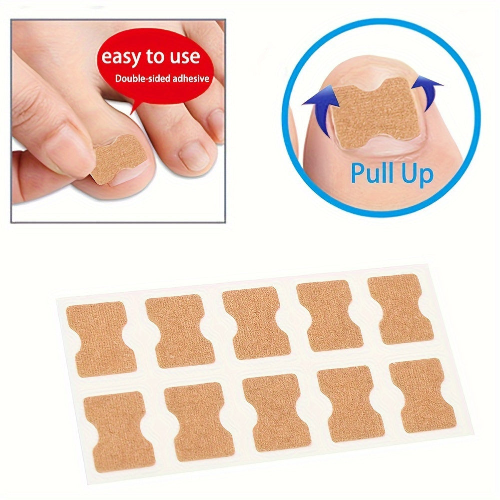 NEW Arrivals 160 PCS 16 Sheets Set Glue-On Toenail Correction Tapes - Instant Cover for Toenails, Hidden Holes & Bends, Nail Cover Strips, Easy Cut-to-Fit (No Sensitive Glue), for Sensitive Light Beige