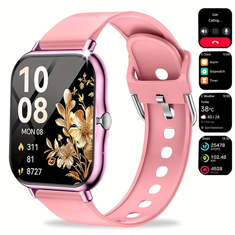 Full Touchscreen Smart Watch Compatible for Android & iPhone, Wireless Calling/Suitable for Android and iPhone, Wireless Smartwatch with 100+ Sports Modes, Alloy Case, Wireless 5.0, Phone Calls, Fitness Tracker for Men & Wome