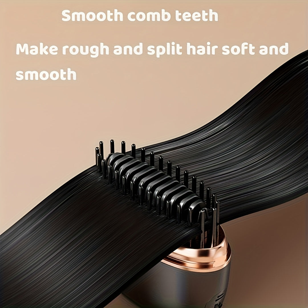 Wireless Compact Electric  Hair Straightening Comb for Bangs, Small And Portable Hair Straightening Brush, Pocket-Sized Cordless Straightener, Mini Heated Comb, Rechargeable USB Charging Hair Care Accessories