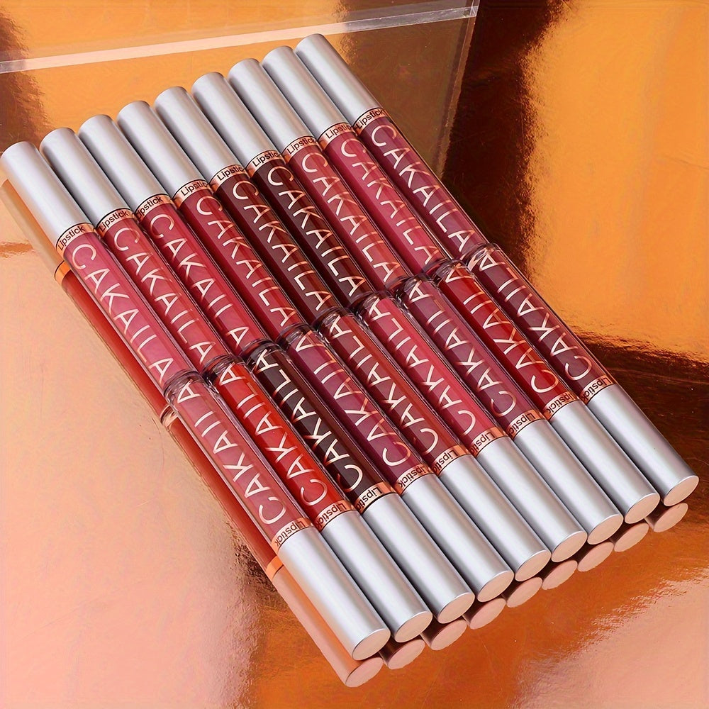 10 PCS Set Matte Lip Gloss Lipstick Set, Long-Lasting Waterproof Non-Stick Cup, Non-Fade Liquid Velvet, Red Shades, All Skin Types, Adult Use, Matte Finish, Beauty Personal Care