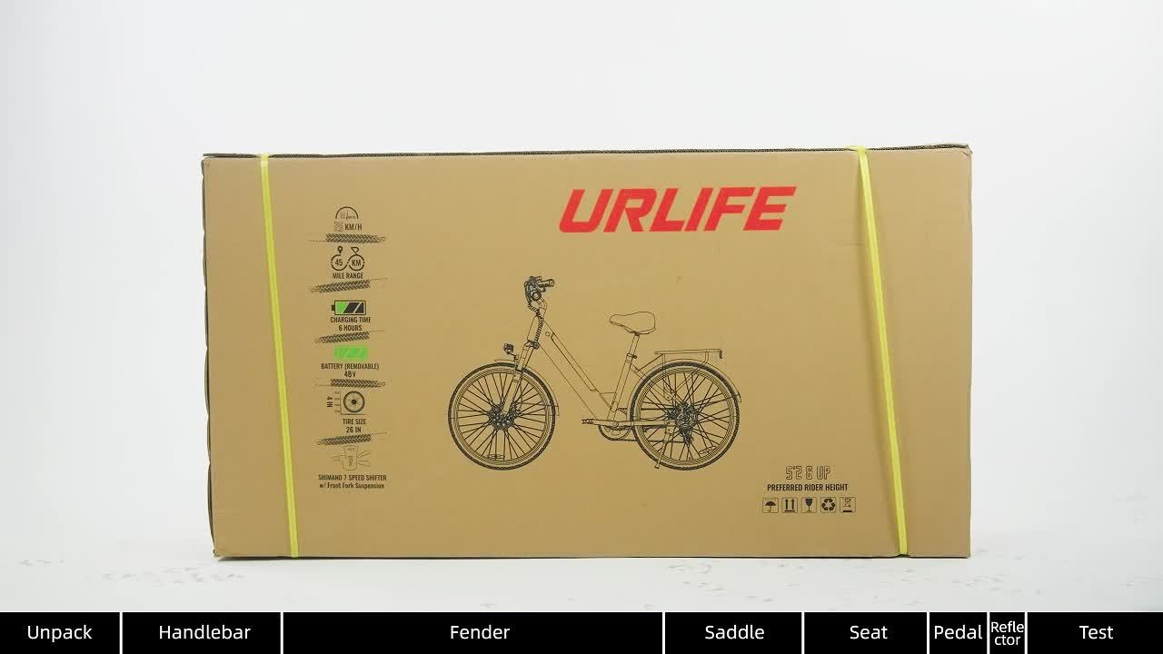 E26 Electric Bike 66.04cm Commuter City E-Bike With 36V 13Ah Battery (60-80 Km Range), 250W Motor, 3 Riding Modes 7-Speed Gears Mid-mounted Dual Airbag Shock Absorbers Perfect For Urban Travel Outdoor Adventures Lightweight D