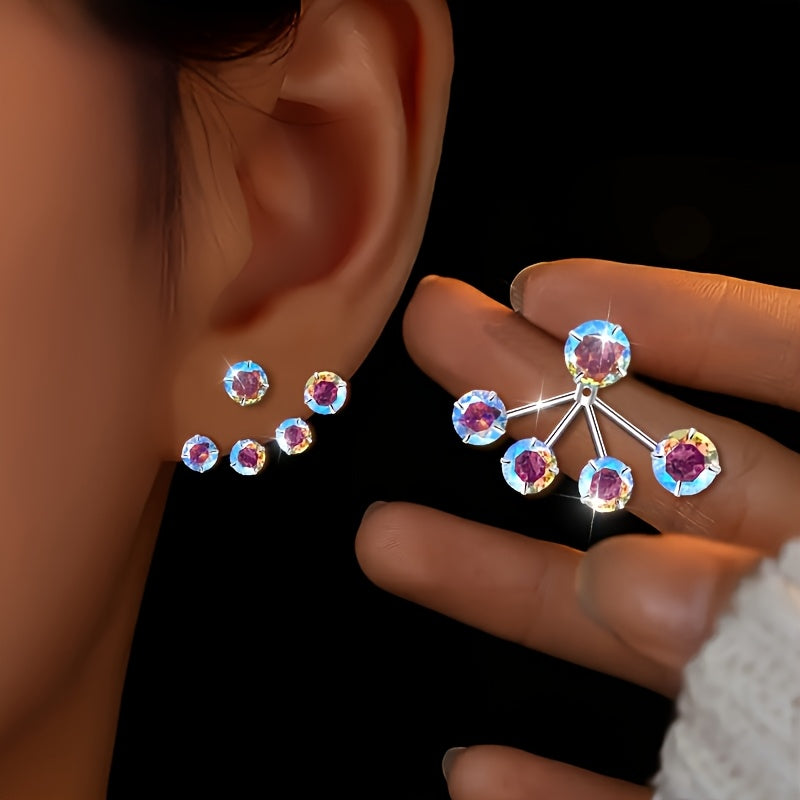 NEW Women's Fashion Illusion Synthetic Zirconia Earrings, Flower Bracket Earrings Unique Design, Cute and Delicate Hypoallergenic, Surprise Gift for Friends, Party Everyday Various Events Jewelry