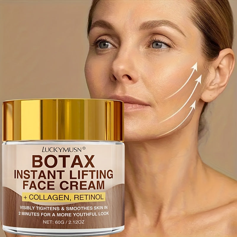 Botax Instant Firming Lifting Moisturizing Cream, Skincare, Improves Skin Elasticity and Radiance, Making Skin Look Younger. It Contains Retinol, Hyaluronic Acid, and Collagen, Non-greasy, 60g/2.12oz. Suitable for All Skin Ty