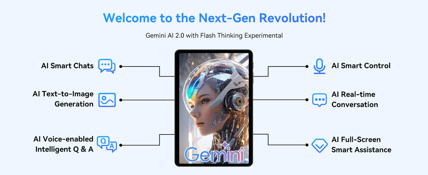 T80 Android 15 Tablet with Keyboard - 18 (6+12) GB RAM + 128GB ROM (2TB TF), 10-Inch Tablet, 6000mAh, 5MP + 2MP, Gemini AI, 5G Wi-Fi, GPS, Face ID