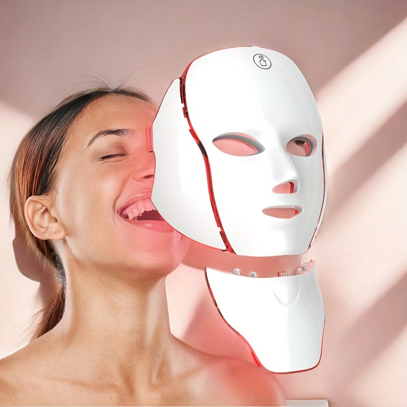 7-Color Multifunctional Portable Facial and Neck Mask Machine | USB Charging, 600mAh Rechargeable Battery, Touch Screen, Wireless, Reusable, Suitable for Both Men and Women, Ideal for Home and Salon Use, Perfect Valentine'S D
