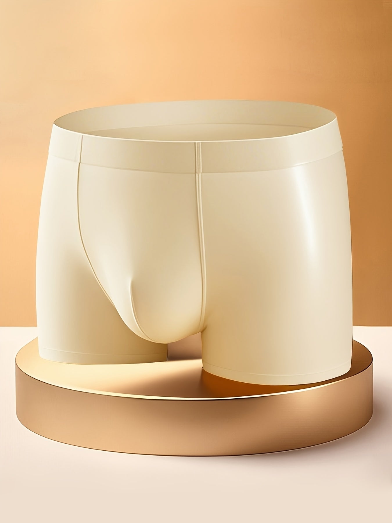 4pcs Black-Golden Gift Set Men's Summer Seamless Ice Silky Boxer Briefs - Shiny Glossy High-Quality - Multi-Color Solid - Comfortable & Breathable