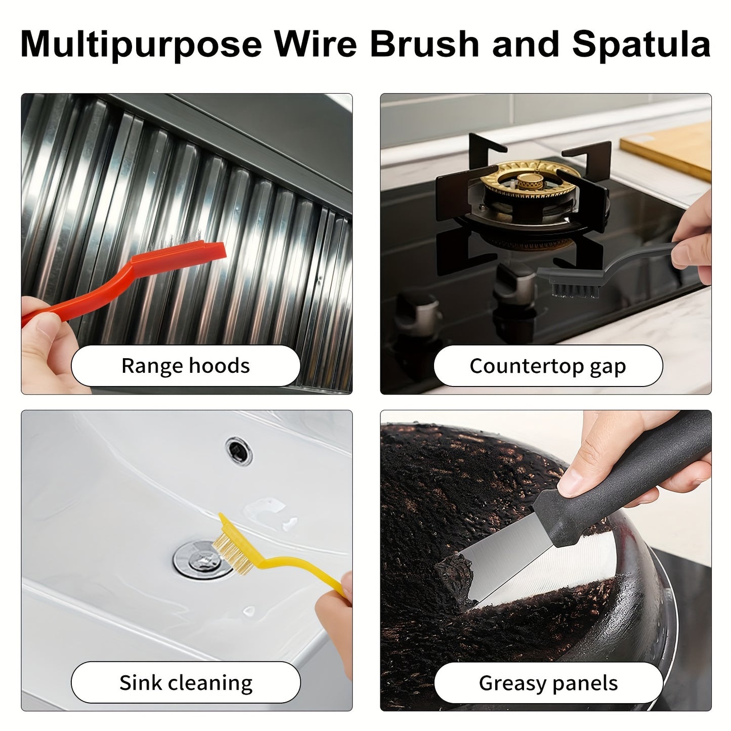 12 PCS Set Durable Crevice Cleaning Brush Set with Long Handles- Uncharged Plastic Bristle Brushes for Tight Spaces, Ideal for Kitchen, Bathroom, and Home Use