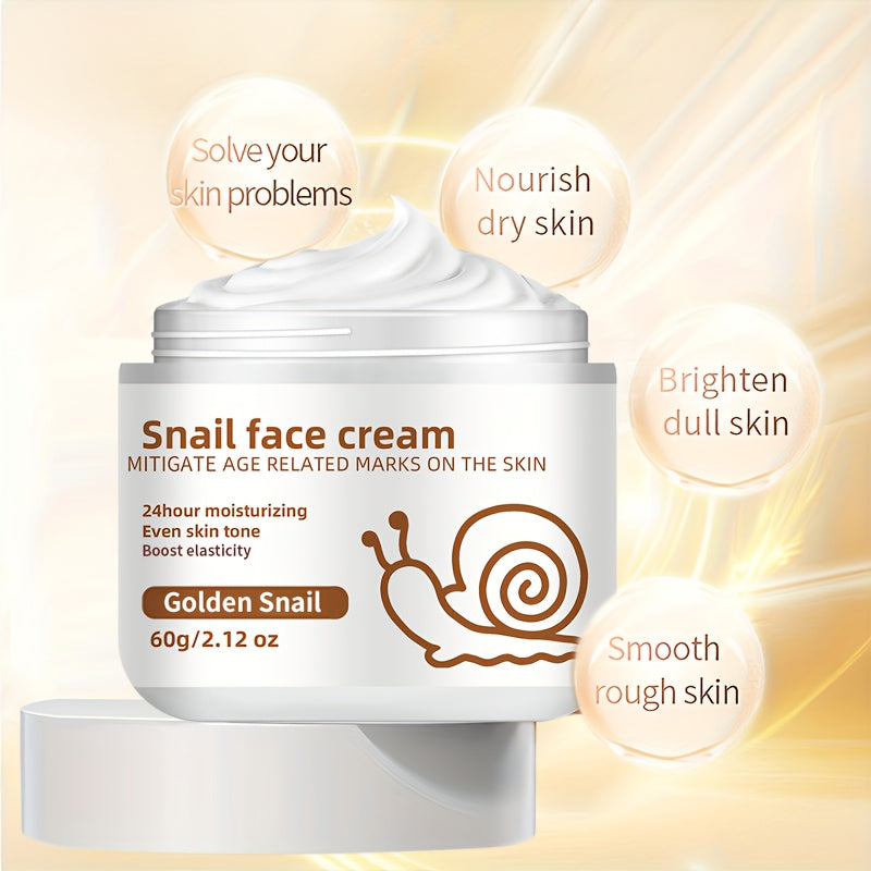 NEW 60G/ Snail Facial Cream Provides a Light Hydration Suitable for All Skin Types, Featuring a Gentle Feel And a Thick, Consistency That Is Neither Sticky Nor Heavy, Giving The Skin a Youthful Appearance