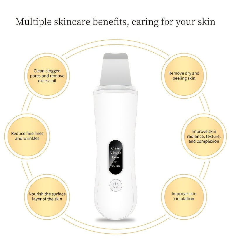 Electronic Deep Cleansing Facial Cleanser Scraper | Pore Cleaner, USB Charging, Rechargeable Lithium-Polymer Battery, Ideal for Valentine's, New Year, and Christmas Gifts.