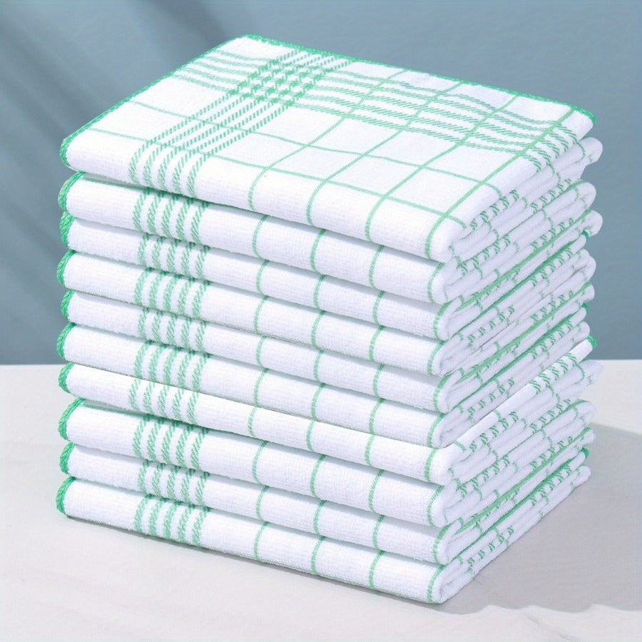 NEW 6pcs Large 40x60cm Absorbent & Fluff-Free Dish Cloths | Quick-Dry, Soft & Durable Kitchen Towels for Daily Cleaning, Coffee Machines, Bar Countertops - 4 Colors (Black, Blue, Green, Red, Mixed) - Ideal for Home & Restaura