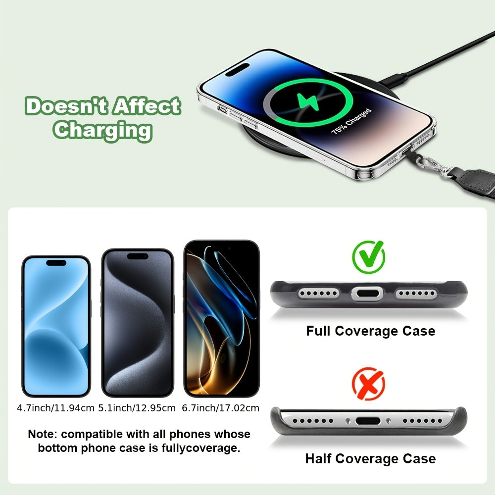 2 PCS Set RFID-Clip and Go Strap for Phone with Wallet Crossbody Phone Lanyard | Includes Wrist Strap and Zippered Anti-Theft Pocket, Suitable for Everyday Travel, Universal Multi-functional Mobile Phone Lanyard, Compatible w