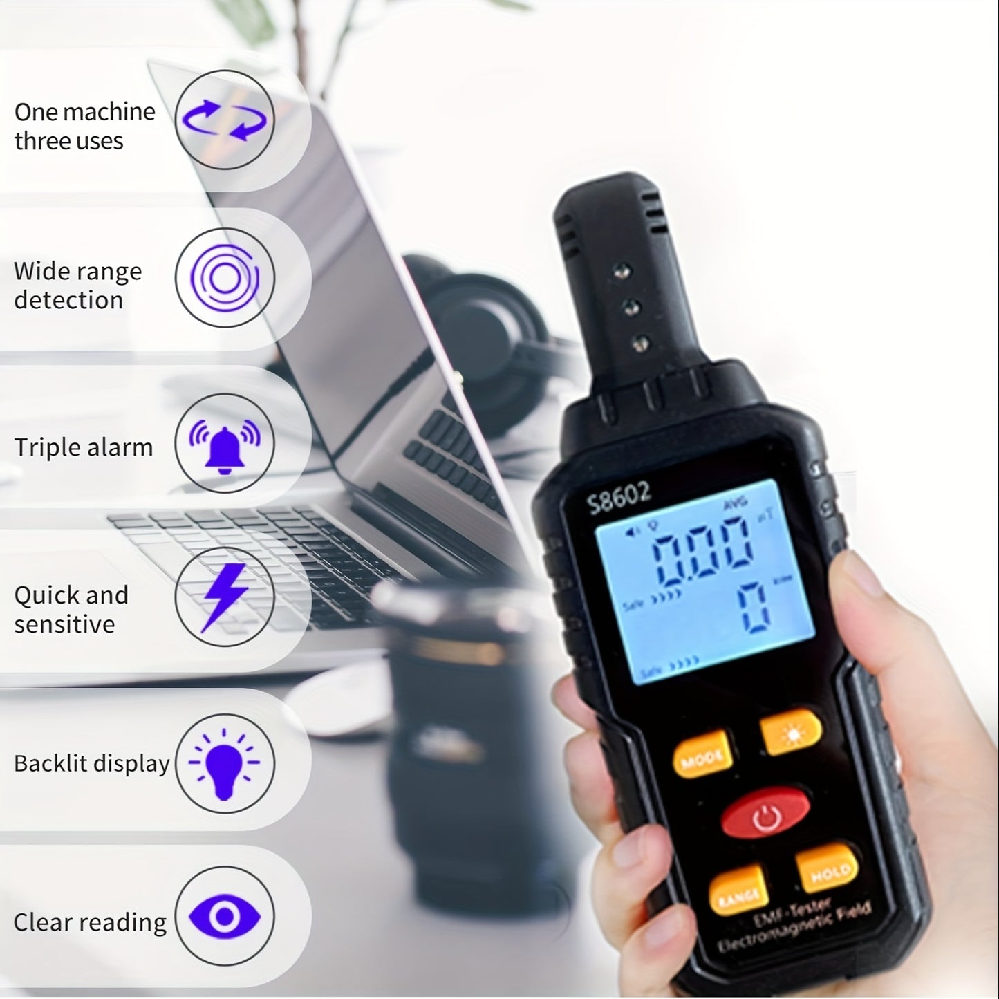 3 in 1 Paranormal  EMF Electromagnetic Radiation Detector: Ghost Hunting Spirits Searching Top Quality Device Electric Field, Magnetic Field, and Radiation Tester (Battery Not Included) Paranormal Supplies
