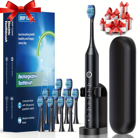 Smart Electric Toothbrush for Adults with 6 Vibration Modes (Cleaning, Whitening, Gum Care, Deep, Massage), USB-Powered Electric Dental Brush, Auto Cleaning, Timer, Charging Station - Ideal Gift for Oral Care, Toothbrush Elec