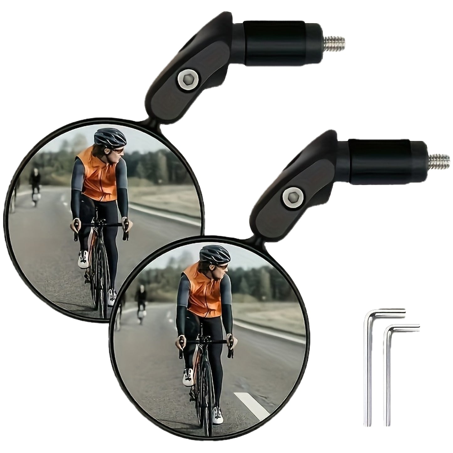 2 PCS Set 360-Degree Adjustable Mini HD Bicycle Handlebar Rearview Mirror, Clear And Portable for Wide Visibility Bicycle Parts Accessories