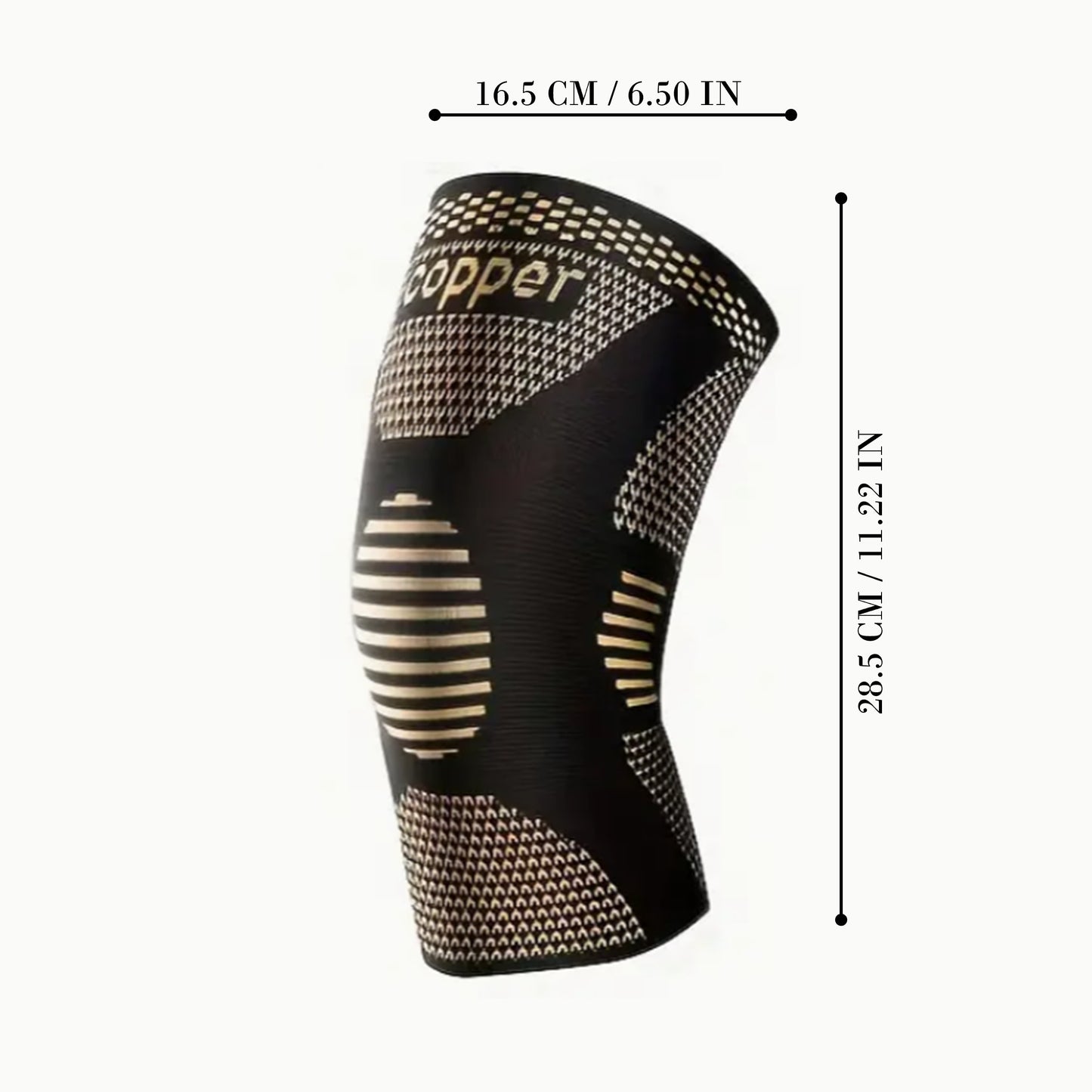 2 PCS Set Copper Compression Knee Sleeve, Anti-Slip Knitted Knee Support Brace, Breathable Fabric, Patella Sports Runners Injuries Treatment Knee Sleeves Health Care Accessories