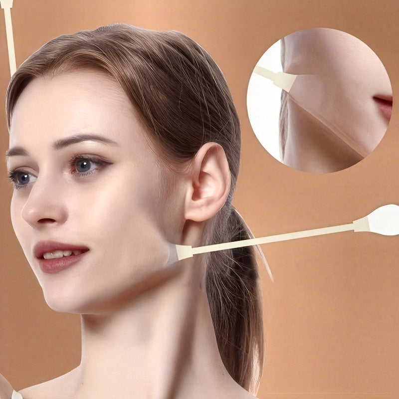 20 PCS Set of Invisible Face Lifting Patches with 4 Adjustable Elastic Bands, Instantly Shape The Neck, Cheeks And Double Chin, Reusable Unscented Light Beige Firming Tape