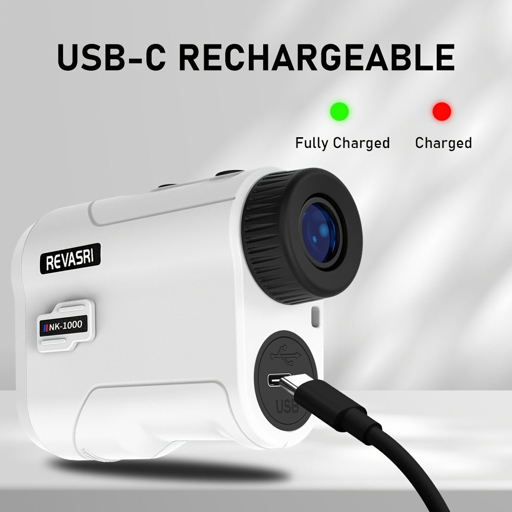 Golf Rangefinder with Slope And Pin Lock Vibration, External Slope Switch for Golf Tournament Legal, Rangefinders with Rechargeable Battery 914.4meter Laser Range Finder