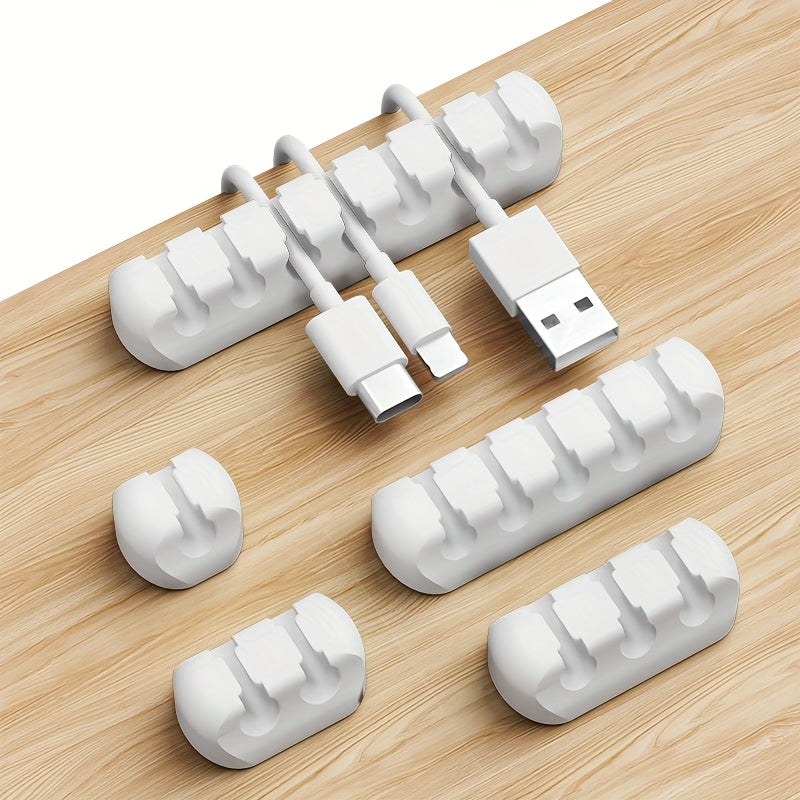 4 Colors Super Strong Self-Adhesive Silicone Cable Organizers with 7, 5, And 3 Slots for Managing Cables, Featuring Cable Holders And Storage Boxes to Keep Your Wires Neat And Tidy!