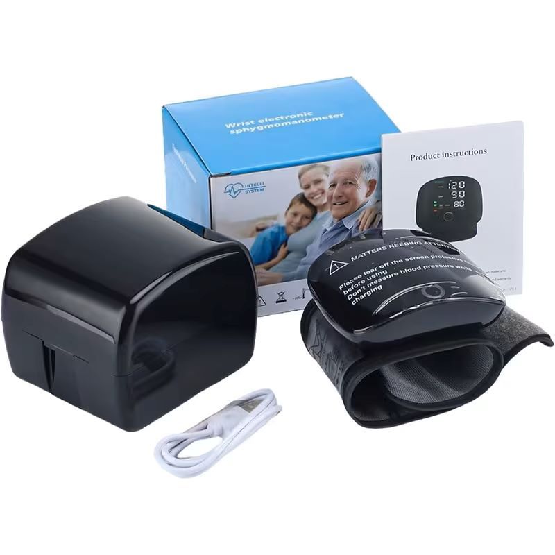 Digital Blood Pressure Monitor with Pulse Detection Function - adjustable wristband, soft LCD display, battery powered, easy to use for adults and teenagers, voice broadcast function, blood pressure wristband