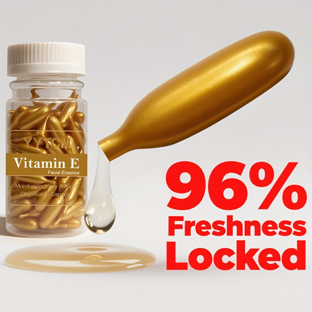 90 PCS Set Vitamin E Capsule Serum, Hydrating & Moisturizing Facial Light Beige Essence All Light Beige Types, Gel Formula for Face, Body, Hands, Feet, Daily Skincare, Sleek Packaging, High Quality Capsules