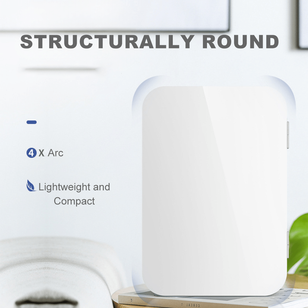 NEW Fridge With Dimmable LED Light Mirror, 8L Makeup Mini Fridge For Bedroom, Office & Dorm, Cooler & Warmer, Portable Small Refrigerator Food, White Travel Car Camping Refrigerator