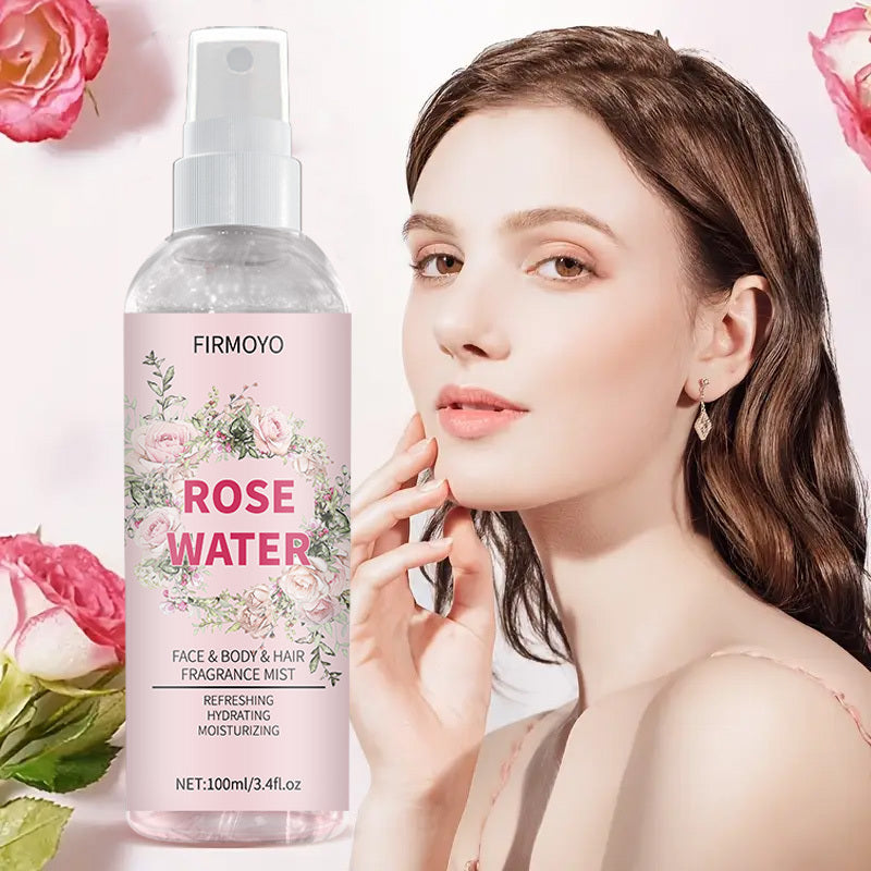 2pcs Rose Water Spray for Face, Hair, Body - 100% Hydration, Skincare Mist for Sensitive & Dry Beige, s & (Sensitive Scalp), Postpartum Care, Travel-Friendly Moisturizer (All Beige Types, 3.4fl.oz Each)