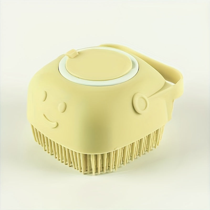 Pet Washing System with Built-in Storage - Dog and Cat Shower Bath Brush with Massage Bristles, Non-Toxic and Easy-to-Clean Design, Ergonomic Handle and Detachable Top, Suitable for Wet Washing/Bathing - Ideal for Small to M
