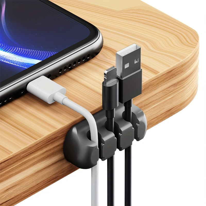 4 Colors Super Strong Self-Adhesive Silicone Cable Organizers with 7, 5, And 3 Slots for Managing Cables, Featuring Cable Holders And Storage Boxes to Keep Your Wires Neat And Tidy!