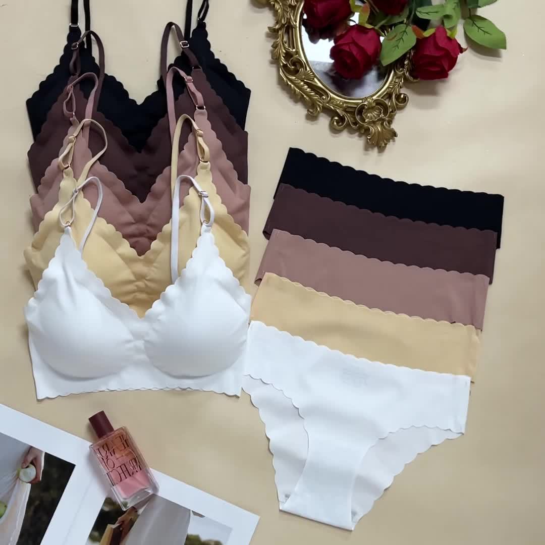 10pcs Elegant Seamless Women's Bra Set - Medium Support, Removable Pads, Strapless Design, Solid Colors (Beige, Brown, White, Black, Tan, Light Beige) - Perfect for Adult, Comfortable Undergarment | Elegant Strapless Bra | Se