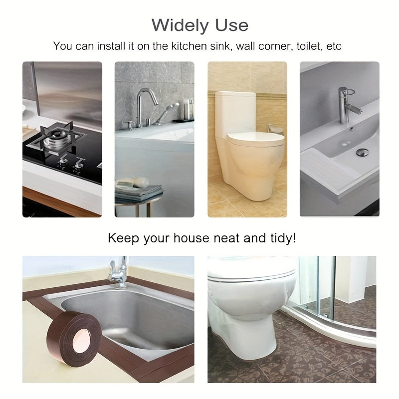 5M Super Adhesive Waterproof White Self-Sealing Strip Tape, Washbasin Bathtub PVC Material, for Kitchen, Bathroom, Toilet, Living Room, Home Appliances, Household Items | Seamless Sealing Strip | Durable Sealant Strip