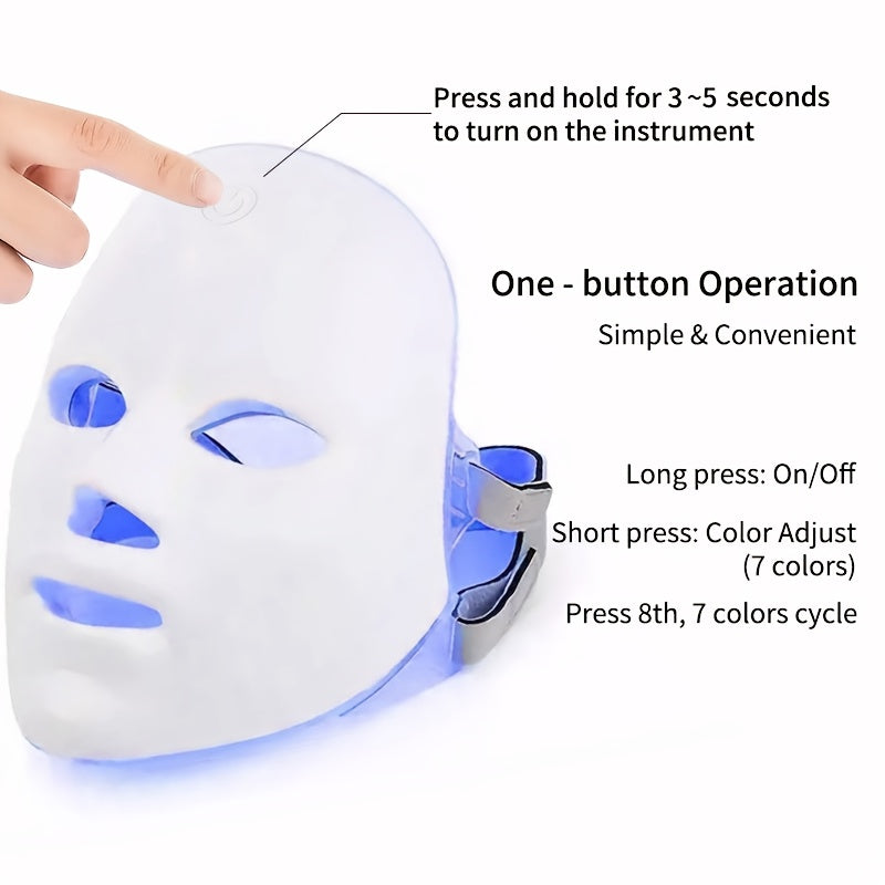 NEW Arrivals 7-Color Women's Beauty Mask USB Charging, Touchscreen, Multi-Functional Portable Facial Care Device, Gift for Girlfriend and Friends Women Beauty Salon Spa Supplies