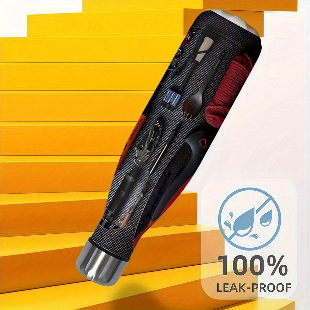 Heavy-Duty Survival Tumbler with Multi-Tool Cup - 17.5oz Double-Wall Vacuum Insulated, Leakproof Thermos with Built-in Knife, Fire Starter, Pliers & Compass Holder - Ideal for Camping, Hiking, Emergency Kit