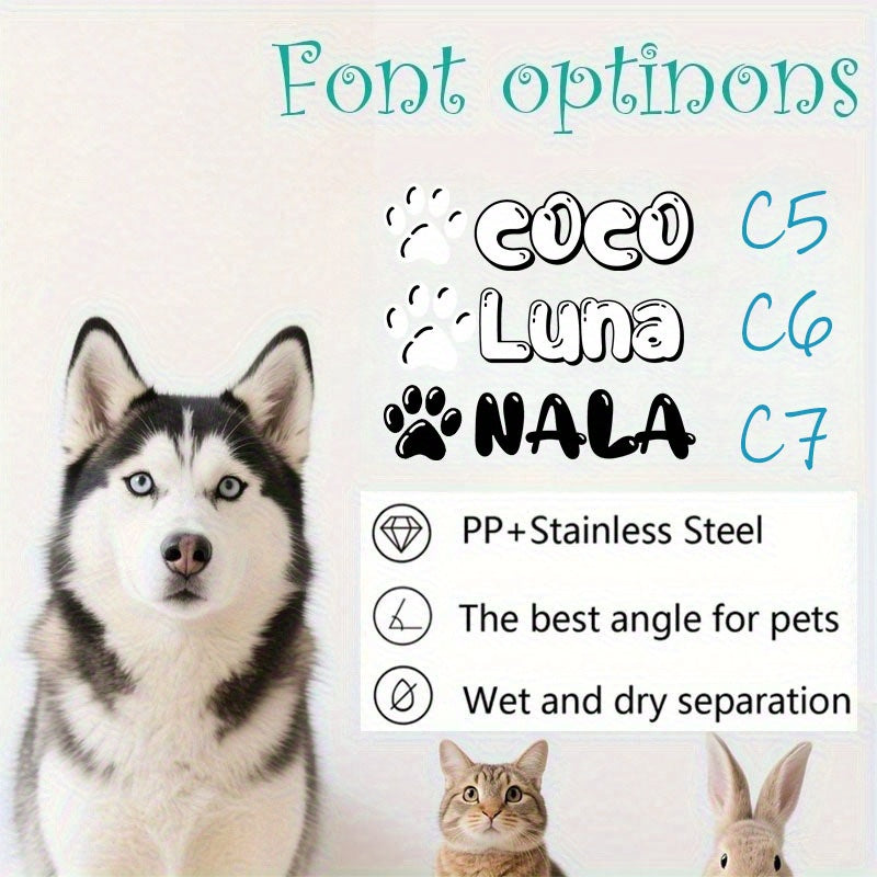 Automatic Smart Pet Feeder and Water Dispenser with Custom Name/Meal Times - Gravity-Fed System, Spill-Proof Design, Easy-Clean Durable Plastic Construction - for Cats, Small Dogs - Auto Food & Water Dispenser with Timer, Ide