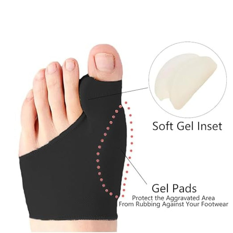 2 PCS Set A Pair of Adjustable Elastic Toe Separators, Unisex Gel Toe And Thumb Separators with Gel Pads - Designed for Foot Comfort - Suitable for Nighttime Use, Hiking, Camping Gym