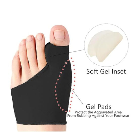 2 PCS Set A Pair of Adjustable Elastic Toe Separators, Unisex Gel Toe And Thumb Separators with Gel Pads - Designed for Foot Comfort - Suitable for Nighttime Use, Hiking, Camping Gym