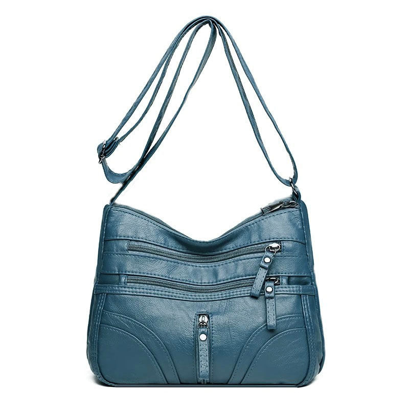 Women's Single Shoulder Bag - Multi-layered New Style Fashionable and Versatile Crossbody Bag for Both Men and Women, Suitable for Casual Use. [The Zipper Direction Is Random]