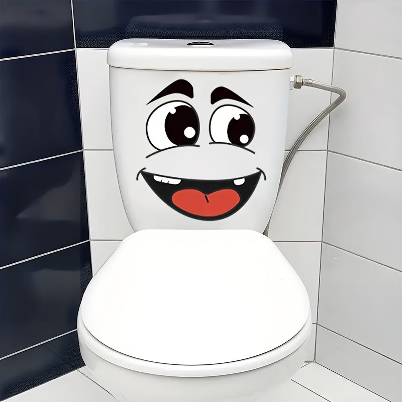 4 Sheets/Set of Cartoon Face Stickers, Self-Adhesive, Suitable for Plastic Surfaces, Removable, Ideal for Home Decoration, Can Be Used on Trash Cans, Walls, Toilet Decor, Refrigerators, And Glossy Surfaces, These Are Fun Them