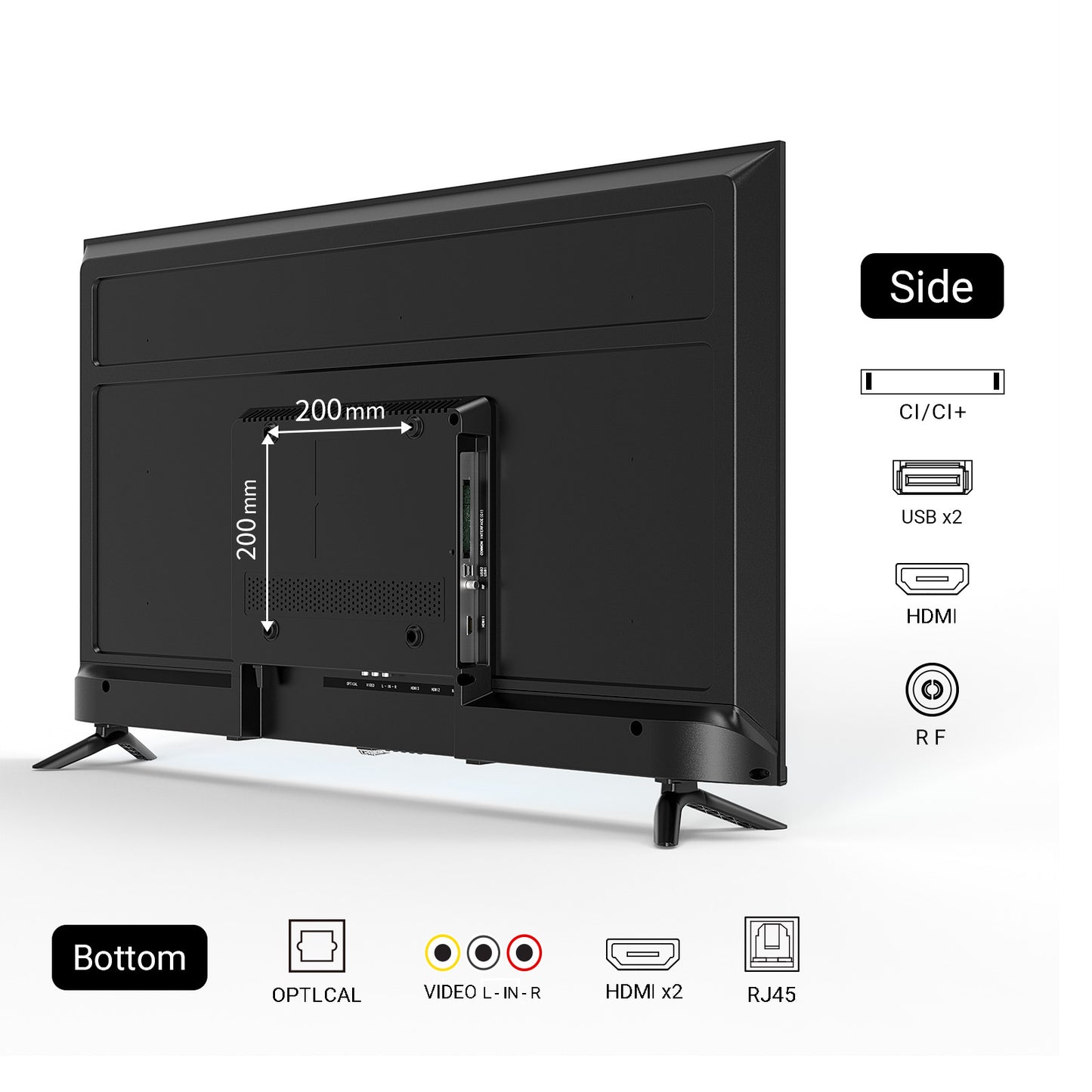 43 Inch 4K UHD Smart TV Powered by Tizen, 3 HDMI, 2 USB, RJ45 - Teeview TV43QUT-UK