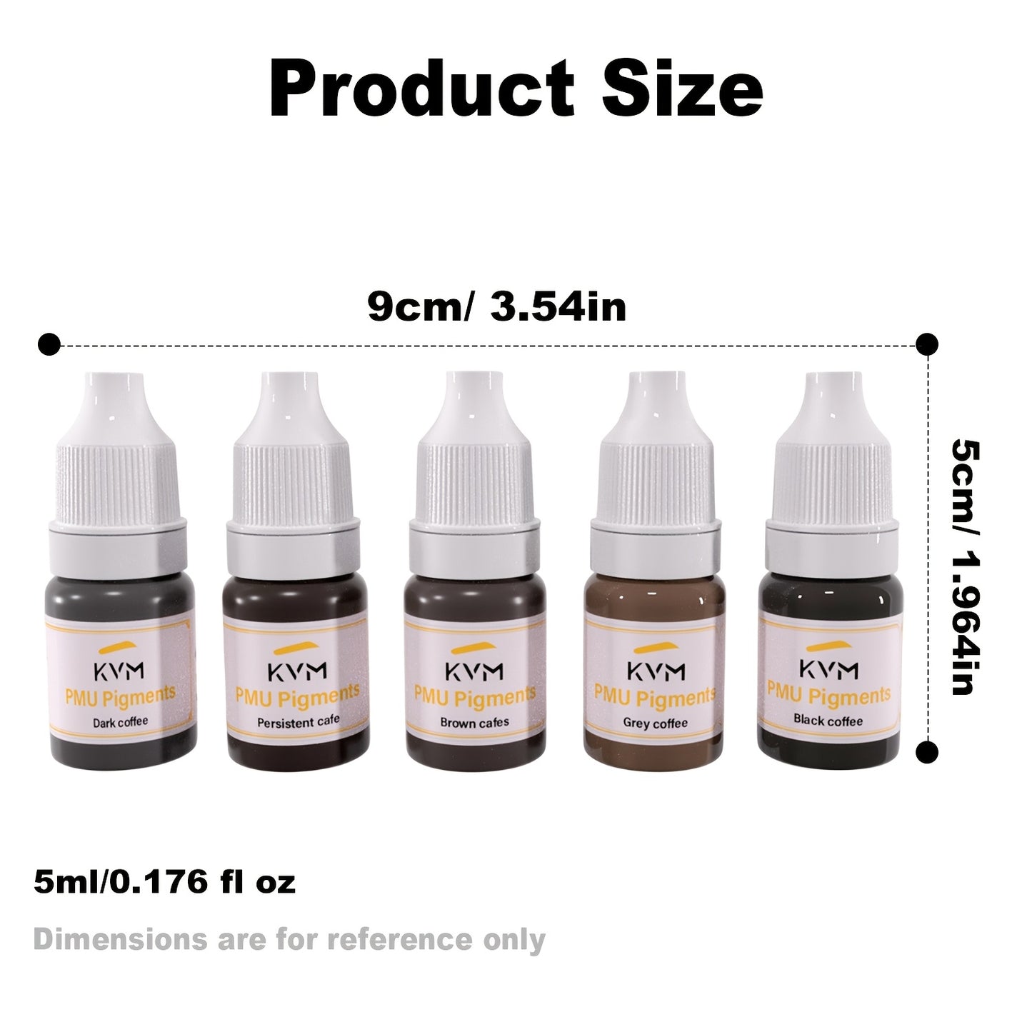 Professional Microblading Ink Tattoo Kit - Vegan PMU Eyebrow & Eyeliner Tattoo Set, Cool-Toned Mini Kit with Rich Coffee Brown & Permanent Makeup Ink for Cosmetic Tattoo Artists and clients (Microblading D Ink)