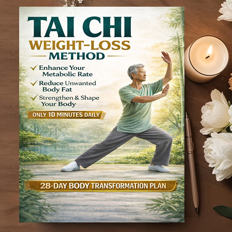 Tai Chi Weight Loss and Body Shaping Method: 28-Day Fat Burning and Sculpting Plan | 10-Minute Daily Home Workout | Zero-Impact, Low-Impact, Knee-Friendly | Improves Posture and Balance | Strengthens Core and Stamina, Boosts
