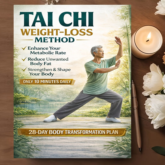 Tai Chi Weight Loss and Body Shaping Method: 28-Day Fat Burning and Sculpting Plan | 10-Minute Daily Home Workout | Zero-Impact, Low-Impact, Knee-Friendly | Improves Posture and Balance | Strengthens Core and Stamina, Boosts