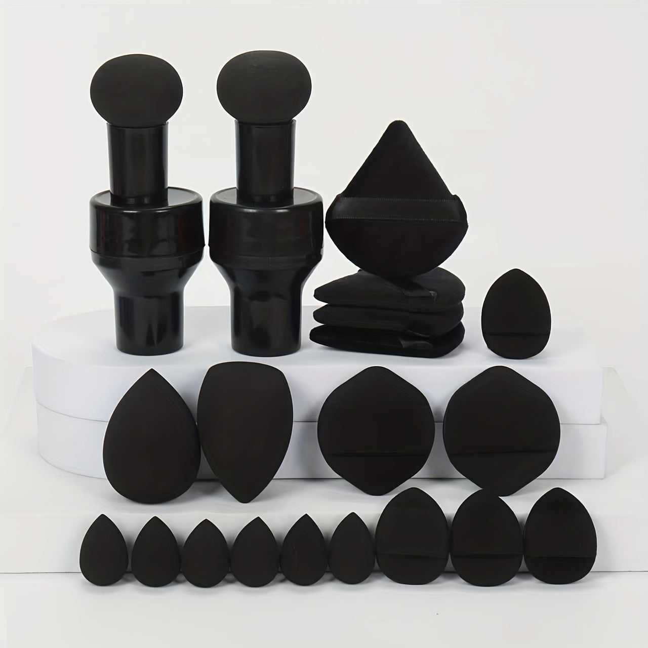 20 PCS Set Marshmallow Set, 2 Cushion Puffs & 4 Loose Powder Puffs & 4 Makeup Sponges & 6 Makeup Sponges & 4 Cushion Puffs, Beauty Makeup Sponge Mixed with Bb Cream, Foundation, Concealer, Especially Suitable for Covering Loc