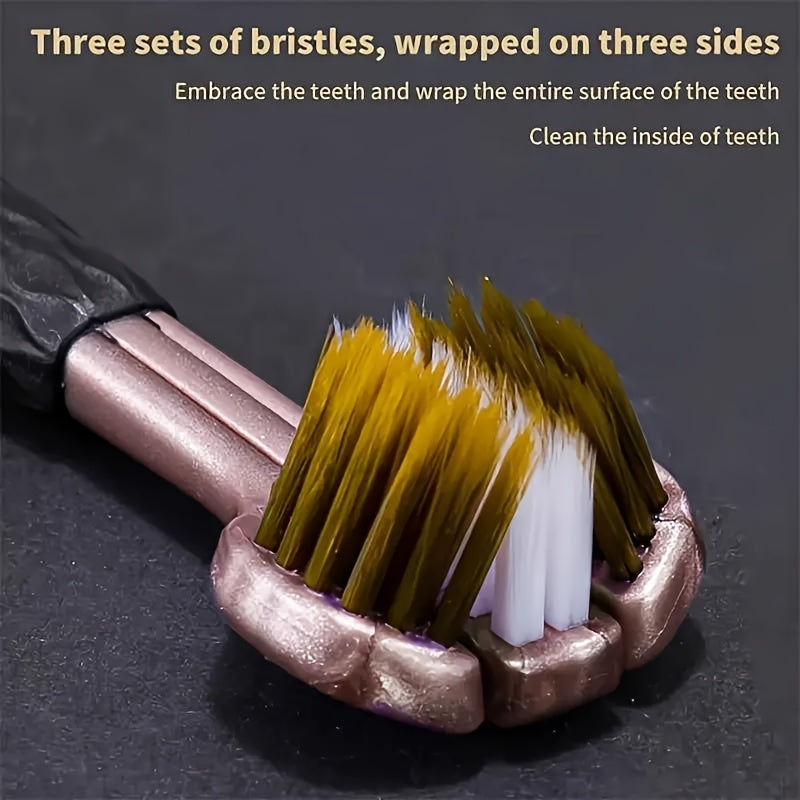 5-Pack Set V-Shaped Three-Sided Manual Toothbrushes for Adults - Soft Nylon Bristles, Full Head Coverage, Unscented, Deep Cleaning for Gum Health, Formaldehyde-Free, Unisex