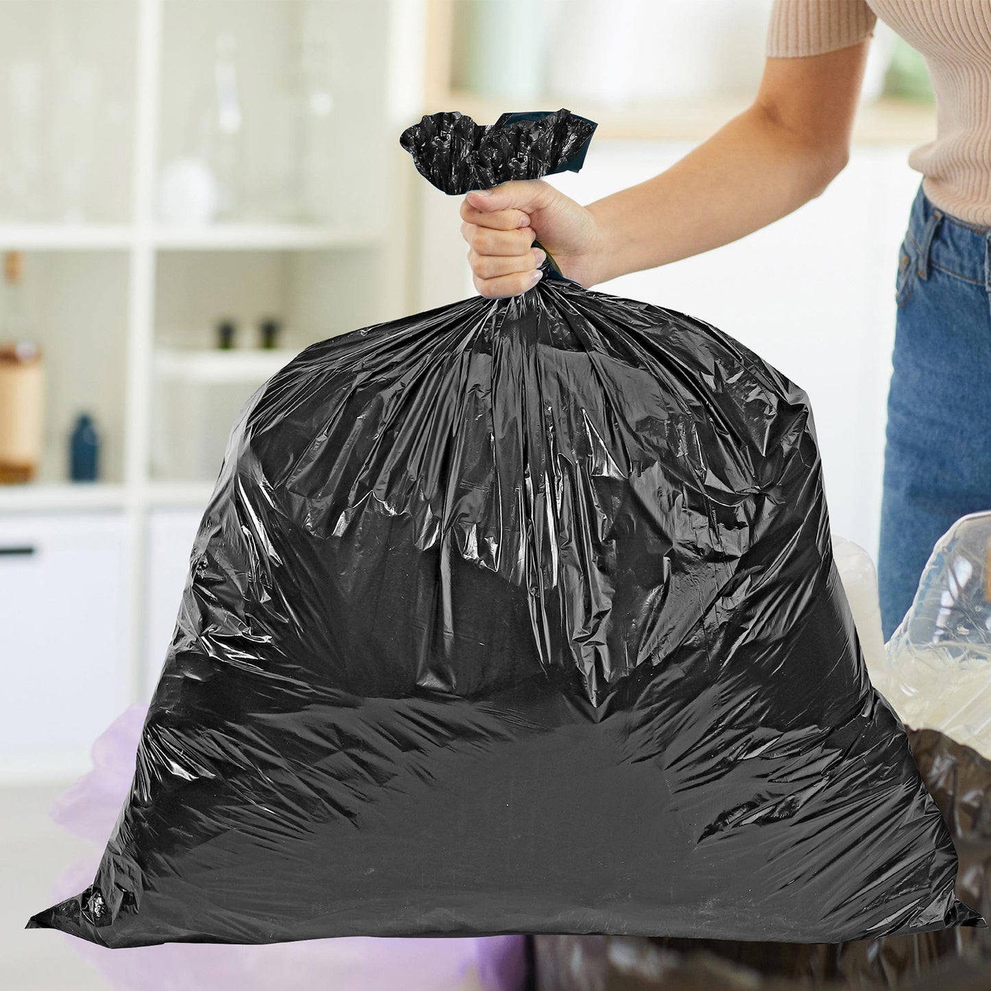 50-Pack Heavy Duty Refuse Sacks – Extra Strong, 100L Recyclable Bin Bags | Leak-Resistant, Durable Waste Disposal Bags for Household & Commercial Use | 99 x 75cm