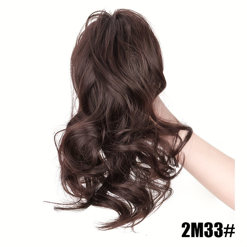 12-Inch Short Curly Clip-In Ponytail Extension – Heat-Resistant Synthetic Hair for Women & Girls, Voluminous Claw Clip Hairpiece for Weddings, Parties & Casual Attire