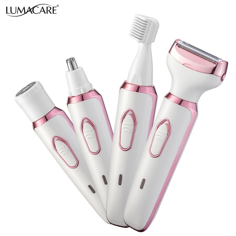 4-In-1 Set Women's Electric Hair Removal Device / Multifunctional Electric Hair Removal Kit for Women / Bikini Trimmer for Women / USB Rechargeable / Hair Removal for Eyebrows, Nose, Face, And Legs / Portable, Gentle, Perfect