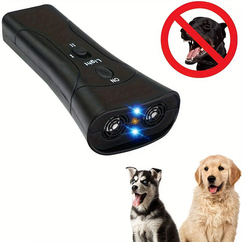 New Ultrasonic Anti-Barking Device, Dog Barking Control Device. Use 9V Square Battery (Excluding Battery) for Simple Use, 22KHz-28KHz Safe and Humane Sound Wave Technology, Effective Range 1-8 Meters. Portable Anti-Barking De