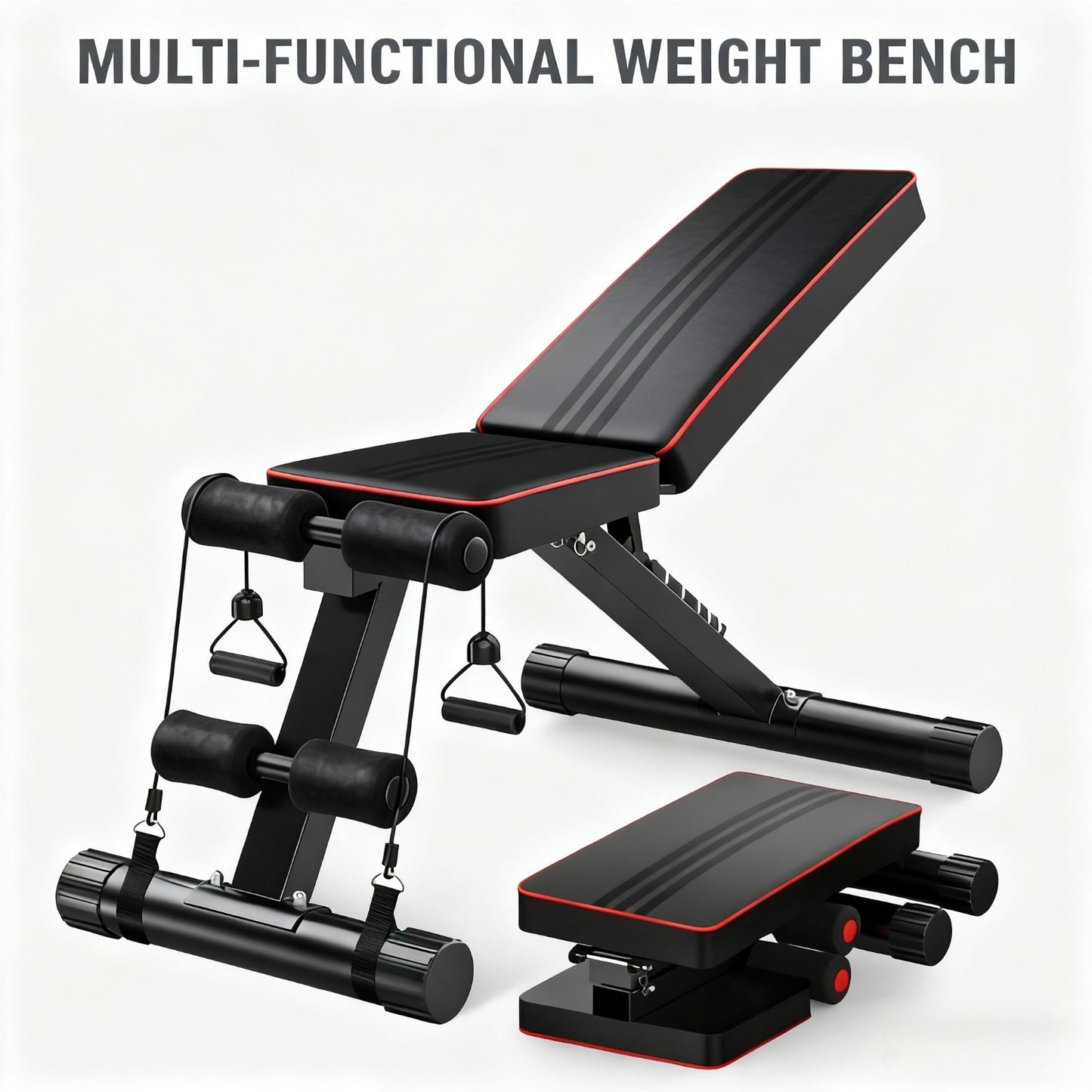 For Home Gym Multifunctional Adjustable Weight Bench - 300kg Capacity, 16-Level Adjustable, Foldable Home Gym Fitness Bench for Dumbbell Press, AB Workout & Full Body Training Sports Supplies