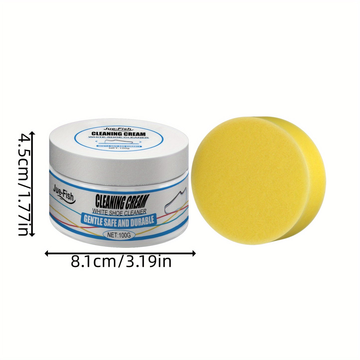 Instant White Shoe Cleaner Cream - Stain Remover & Whitening, Safe for Sneakers, Canvas, Faux Leather | Easy No-Rinse Formula