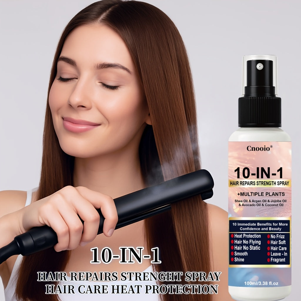 A Multi-Purpose Hair Care Spray Designed for Dry And Damaged Hair, Providing Heat Protection, Shine, And a Pleasant Fragrance While Eliminating Frizz And Softening Hair with The Help of Argan And Jojoba Oils, All in Five Seco